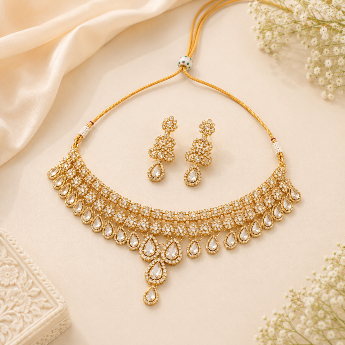 Celeste Pearl Kundan Necklace Set