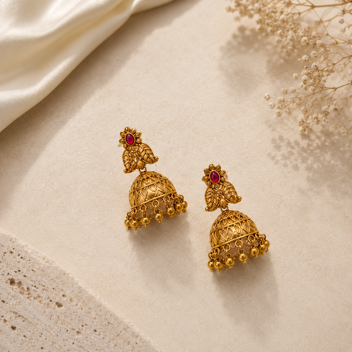 Antique Gold Temple Necklace Set