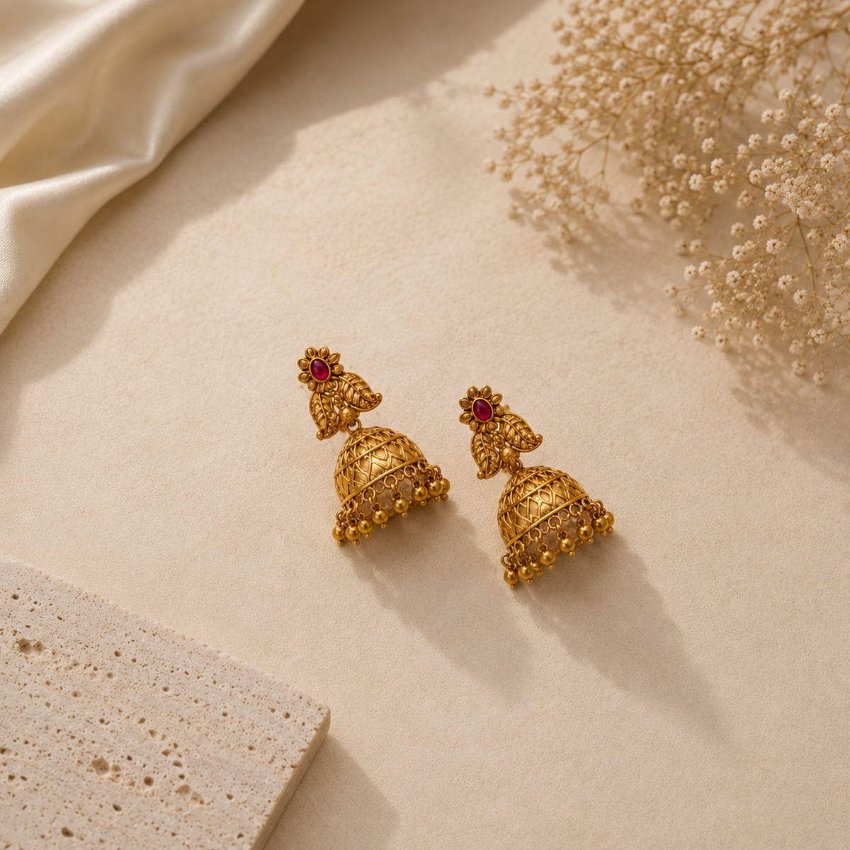 Antique Gold Temple Necklace Set