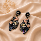 Handcrafted Flamingo Statement Earrings