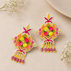 Handcrafted Festive Mirror Earrings