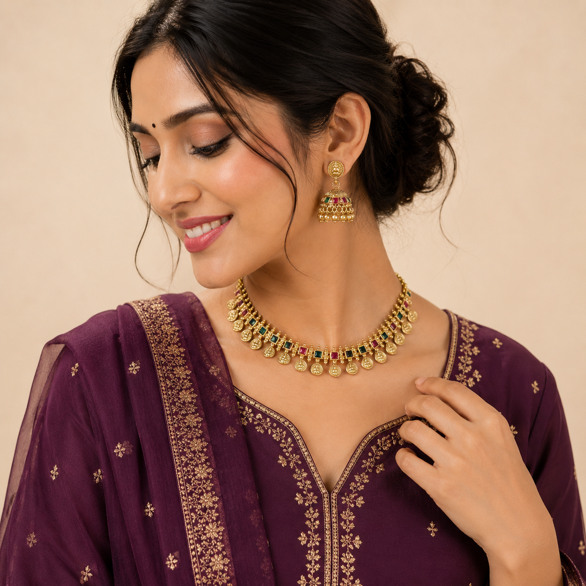 Aaradhya Temple Necklace Set
